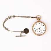 A GEORGE V 9CT GOLD POCKET WATCH.
