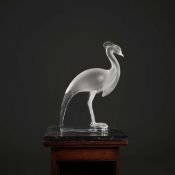 A LALIQUE LOUISIANE FROSTED PEACOCK.