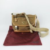 A PRADA MENS MESSENGER SHOULDER BAG.
