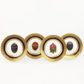 A SET OF FOUR FABERGE CABINET PLATES.