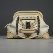 DIOR WHITE JEANNE FRAME BAG - BOWLER SIZE