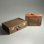 A FENDI 'ZUCCA' MONOGRAM PRINT SUITCASE AND MATCHING TRAVEL CASE.