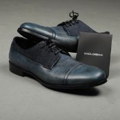 DOLCE & GABBANA SORRENTO DERBY SHOES WORN BLUE/DENIM - UK 9.5