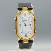 A VAN CLEEF & ARPELS YELLOW METAL GENT'S WRISTWATCH.