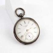 R.R ROWELL OXFORD SILVER POCKET WATCH.