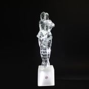 A MURANO GLASS 'TWO LOVERS' FIGUREGROUP SCULPTURE.
