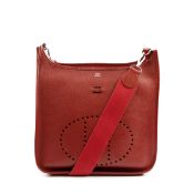 HERMES CLEMENCE EVELYNE II GM BAG IN BURGUNDY