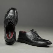 DOLCE & GABBANA CROWN LEATHER DERBY SHOES - UK 9