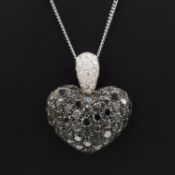 A DE GRISOGONO 18CT WHITE GOLD DIAMOND SET PENDANT NECKLACE.