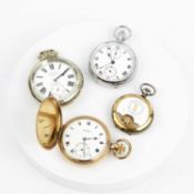 FOUR POCKET WATCHES. (4)