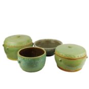 CELADON GLAZED CERAMIC VESSELS (4).