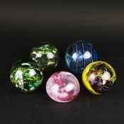 A COLLECTION OF FIVE GLASS PAPER WEIGHTS. (5).