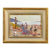 KEN HOWARD (1932-2022). BEACH SCENE ON A SUMMER'S DAY. (d)