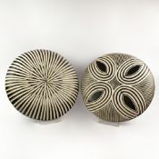 A PAIR OF FANG SHIELDS. (2).