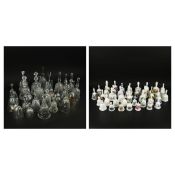 A COLLECTION OF VARIOUS GLASS AND CERAMIC BELLS. (QTY).
