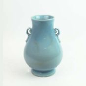 A CHINESE DUCK EGG BLUE HU VASE.