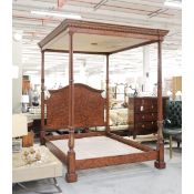THEODORE ALEXANDER MAHOGANY AND GILT HEIGHTENED TESTER BED.