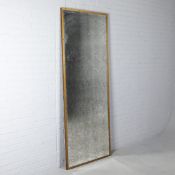 RESTORATION HARDWARE BISTRO ANTIQUED GLASS FLOOR MIRROR.