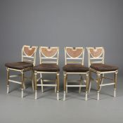 ATTRIBUTED TO CLIVE CRISTIANSEN BAR STOOLS, A SET OF 4.