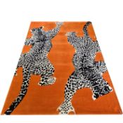CONTEMPORARY LEOPARD RUG.
