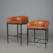 ARTERIORS OSBOURNE COUNTER STOOLS, A GRADUATED PAIR.
