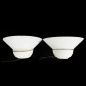 PAIR OF 1970s ITALIAN VETRI MURANO FROSTED GLASS WALL LIGHTS.