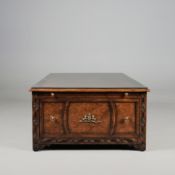 THEODORE ALEXANDER BURR WALNUT COFFEE TABLE.