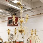 PAIR MURANO BELLA FIGURA LEONARDO CHANDELIERS.