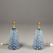 MURANO ROSTRATO GLASS TABLE LAMPS, A PAIR.
