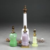 CENEDESE MURANO GLASS TABLE LAMP, AND 3 OTHERS DIFFERING AND UNSIGNED. (4).