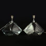 BELLA FIGURA DIAMOND SMALL TABLE LAMPS, A PAIR.