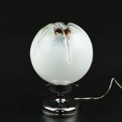 1970s ITALIAN MAZZEGA MURANO GLASS AND CHROME TABLE LAMP.