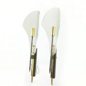 ATTRIBUTED TO FONTANA ARTE WALL LIGTHS, A PAIR.