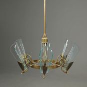 ATTRIBUTED TO STILUX CHANDELIER.