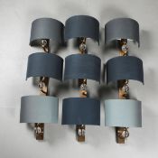 HEATHFIELD & CO WALL LIGHTS, A SET OF 9.