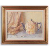 RICHARD SORRELL ( B.1948). STILL LIFE WITH TEAPOT. (d)