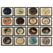 PABLO PICASSO. A SET OF SIXTEEN QUADRICHROME PRINTS AFTER THE CERAMIC PLATES BY PICASSO (16). (d)