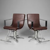 PIETRANERA SWIVEL CHAIRS, A PAIR (2).