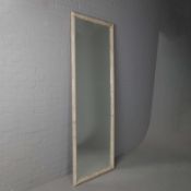 FAUX BAMBOO FRAMED WALL MIRROR.
