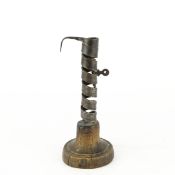 AN 18TH CENTURY FRENCH 'RAT DE CAVE' SPIRAL CANDLESTICK.