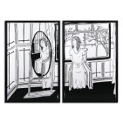 BENJAMIN MURPHY (BRITISH). UNTITLED (DIPTYCH: WOMAN AND HER REFLECTION) (2). (d)
