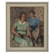 RUSKIN SPEAR R.A. (BRITISH 1911-1990). MRS WILLIAM ENDERBY WITH ROO. (d)