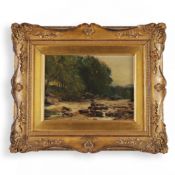 EDMUND MORRISON WIMPERIS (BRITISH 1835-1900). LANDSCAPE WITH STREAM.