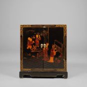A SMALL CHINESE LACQUER CABINET.