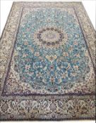 FINE PART SILK PERSIAN NAIN CARPET.