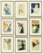 AFTER TOULOUSE LAUTREC. A SET OF NINE LITHOGRAPHS.