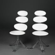 SWIVEL CHAIRS, A PAIR.