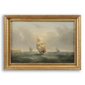 HEXTER (19TH CENTURY BRITISH). SHIPS OFF THE COAST.