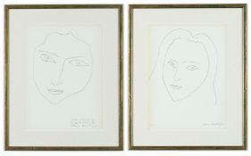 HENRI MATISSE. A PAIR OF PORTRAITS OF ANGELA LAMOTTE LITHOGRAPHS.