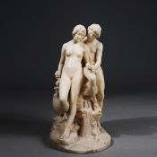 REINHOLD BÖLTZIG (1863-1939). THE LOVERS MARBLE SCULPTURE.
